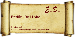 Erdős Delinke névjegykártya